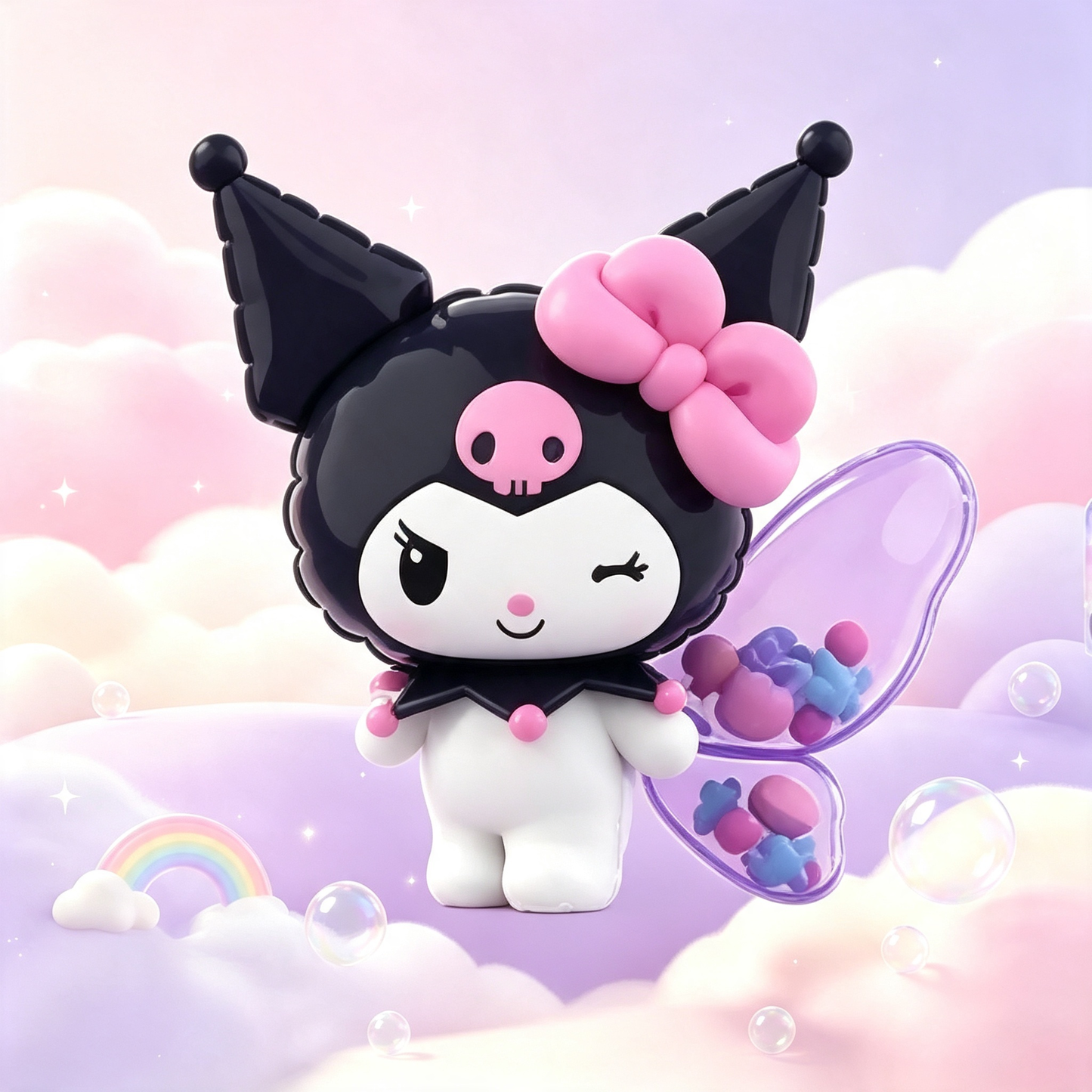 Cute Character Figurine Collectible Toy with Colorful Bead Accessories