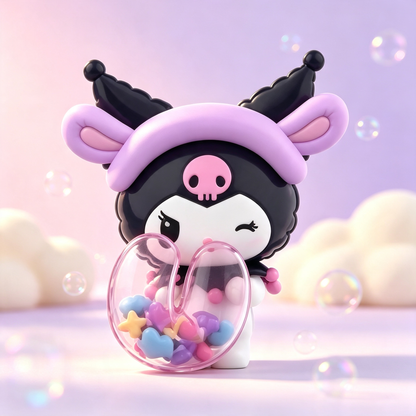Cute Character Figurine Collectible Toy with Colorful Bead Accessories