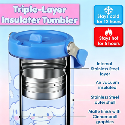 30oz Insulated Stainless Steel Tumbler with Handle & Straw, Leak‑Proof