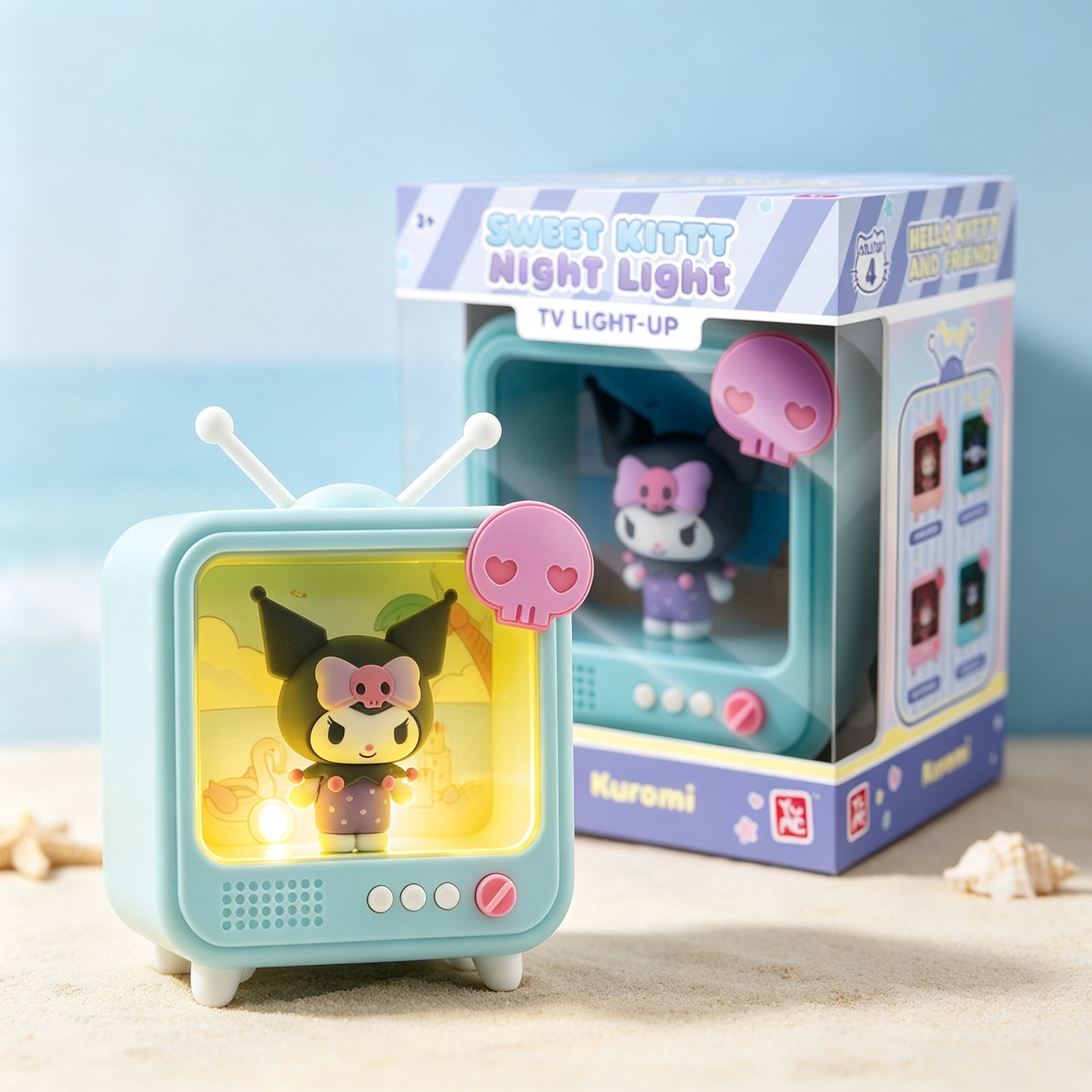 Retro TV Shape Character Night Light Decor Ornament