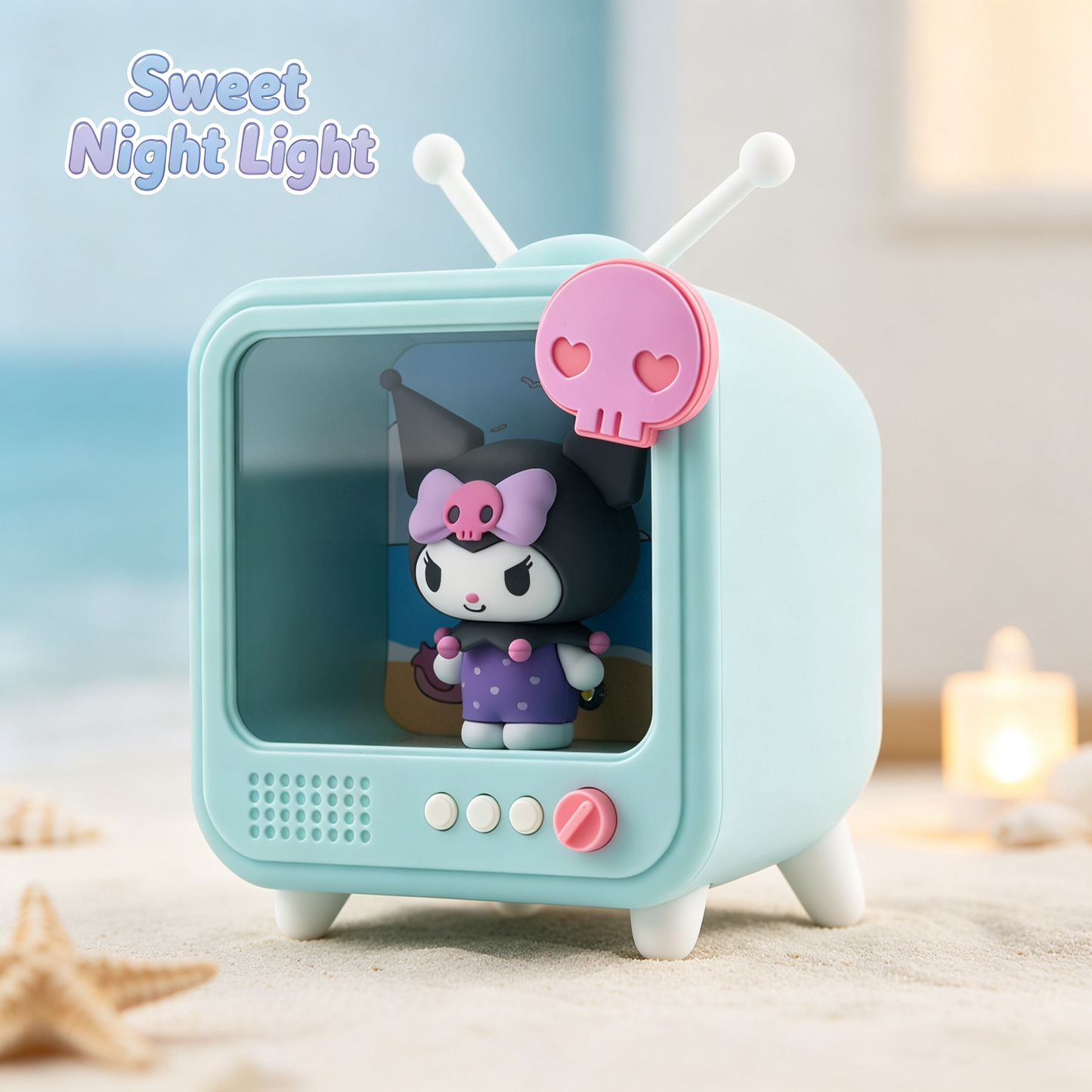 Retro TV Shape Character Night Light Decor Ornament