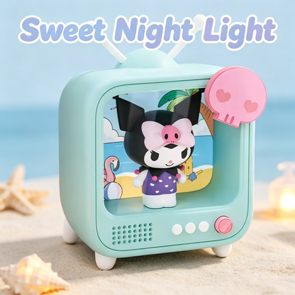 Retro TV Shape Character Night Light Decor Ornament
