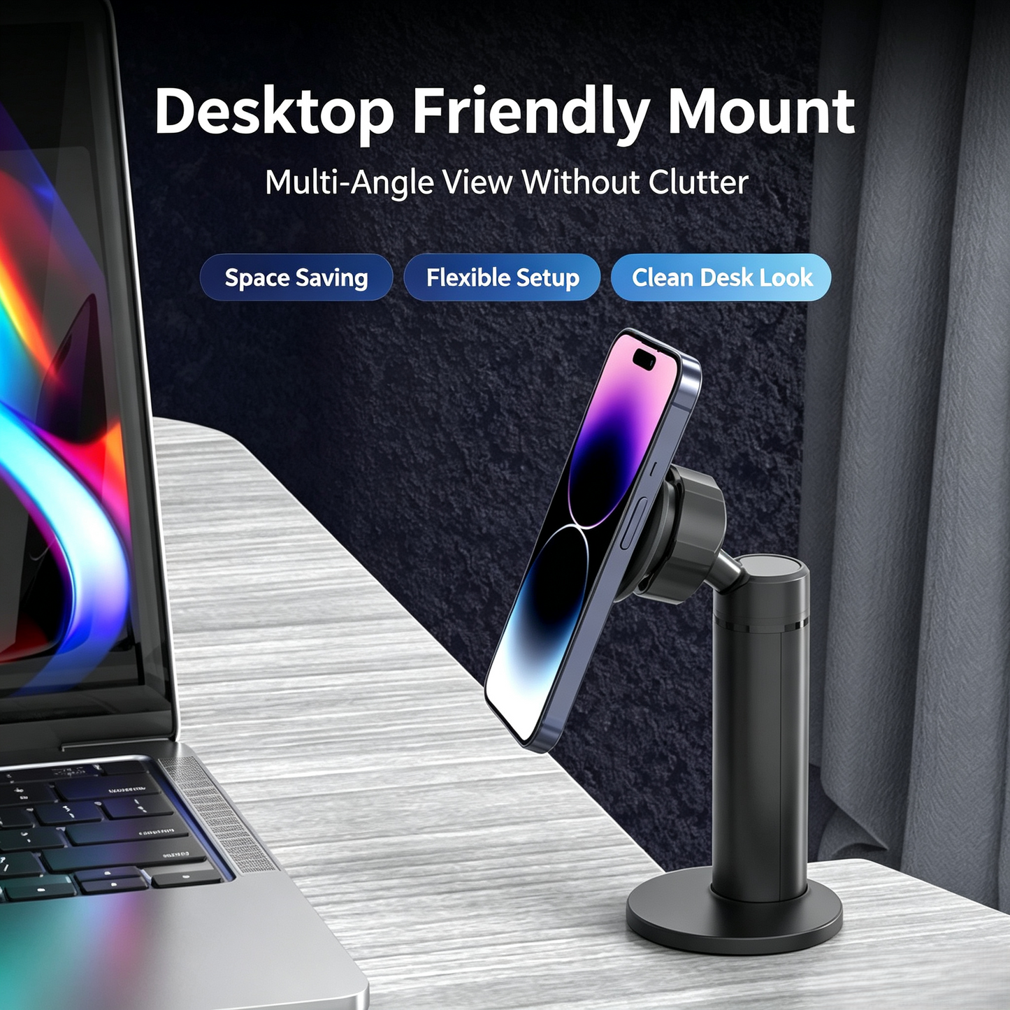 Portable Magnetic Clip-On Phone Mount