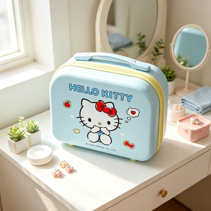 Blue [Heart] Hello Kitty Bear Storage Box, 14-inch