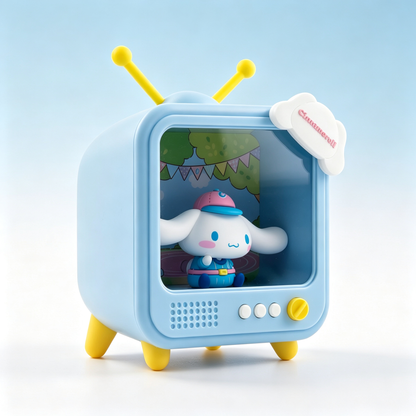 Retro TV‑Shaped Character Night Light Desktop Ornament Collectible Figure