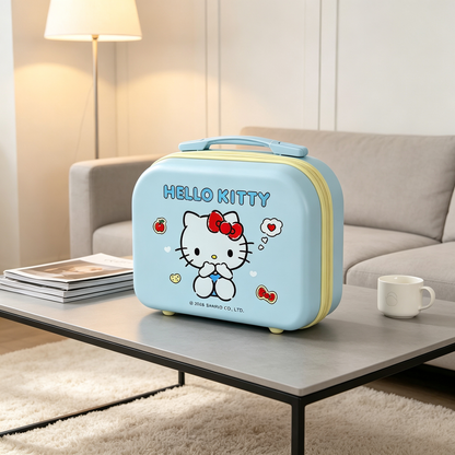 Blue [Heart] Hello Kitty Bear Storage Box, 14-inch