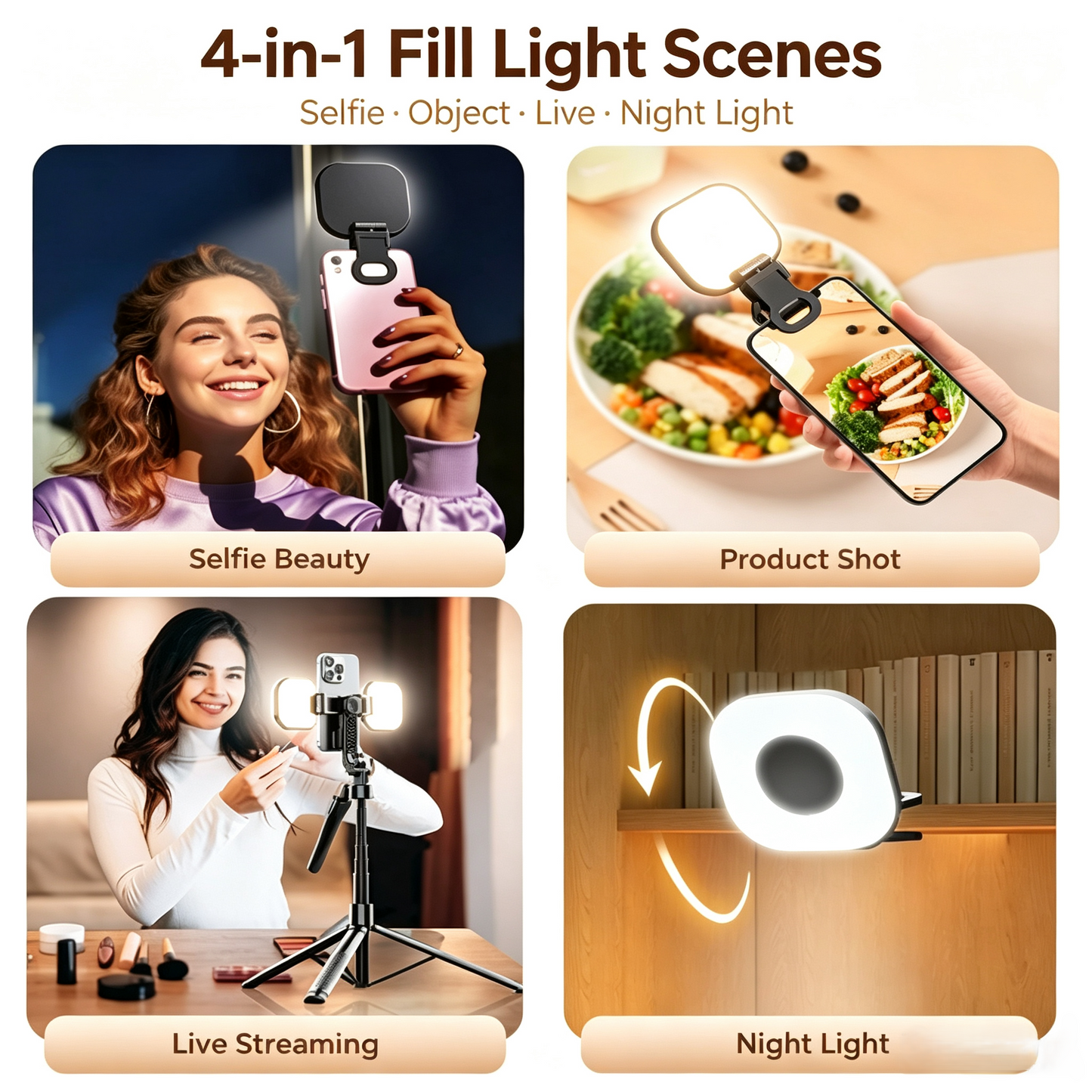 Portable Clip-On Selfie Ring Fill Light