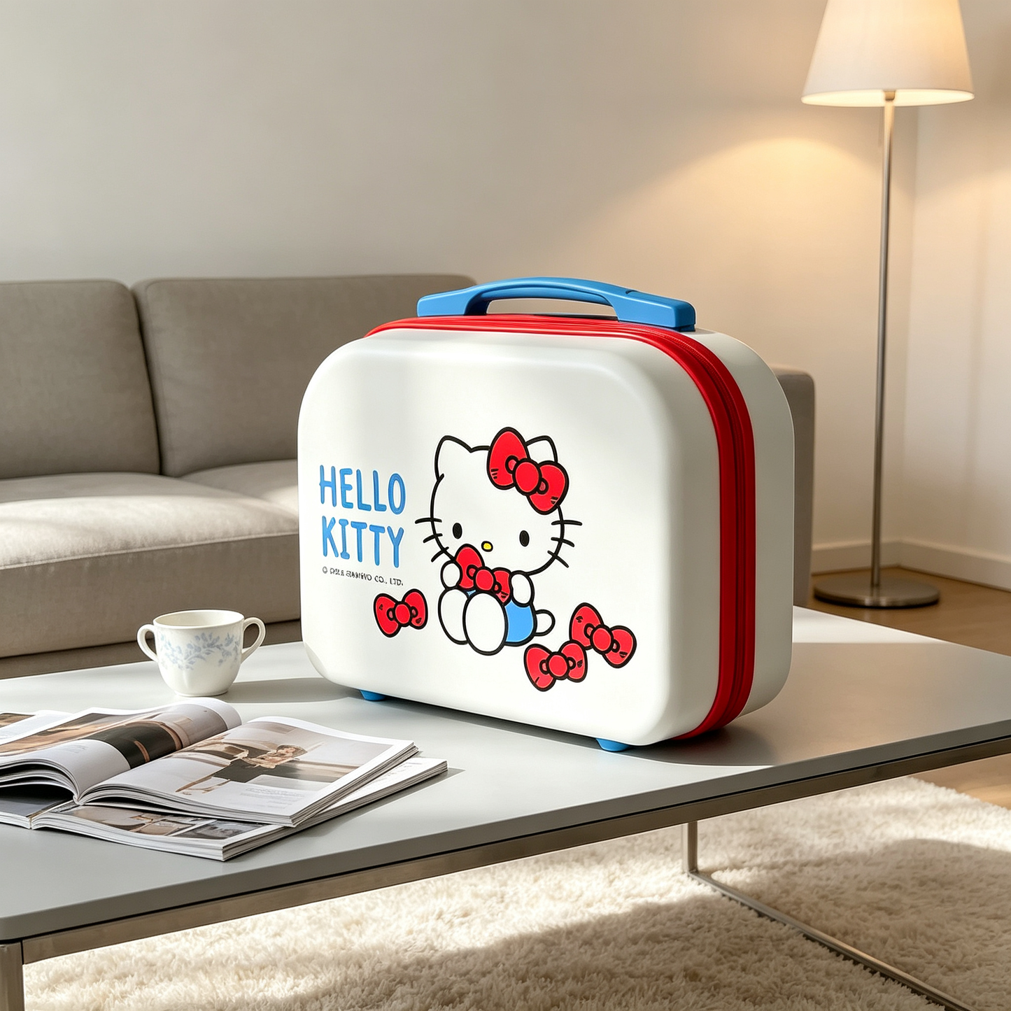 White [Butterfly] Hello Kitty Bear Storage Box, 14-inch