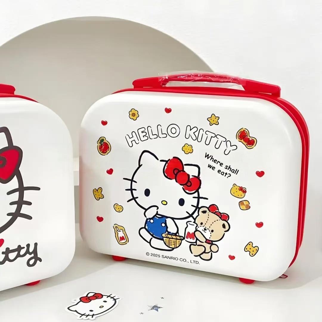 White [Basket] Hello Kitty Bear Storage Box, 14-inch