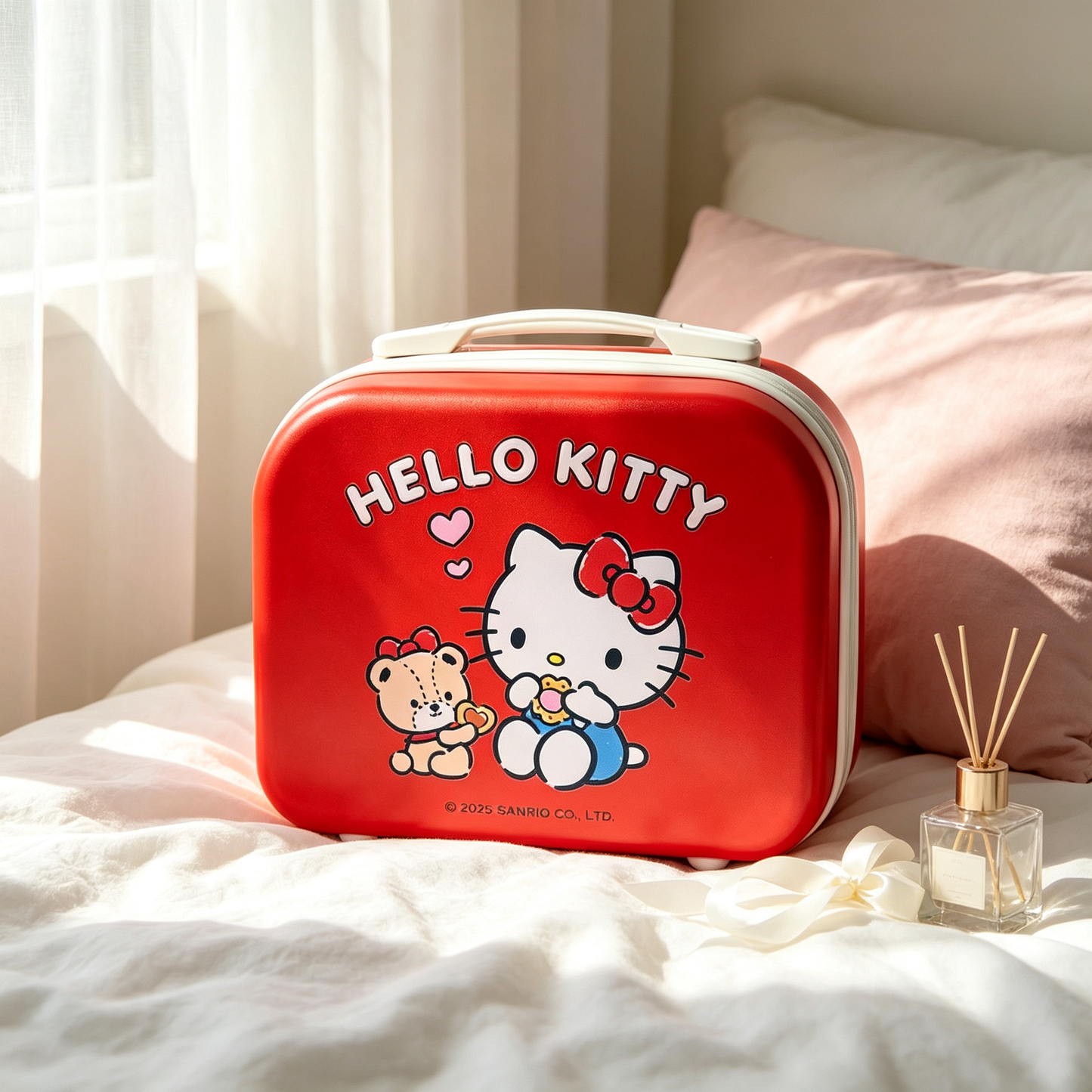 Red [Cookie] Hello Kitty Bear Storage Box, 14-inch