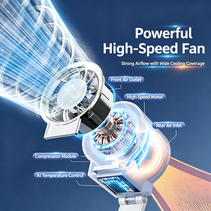 Magnetic Foldable Phone Cooling Fan