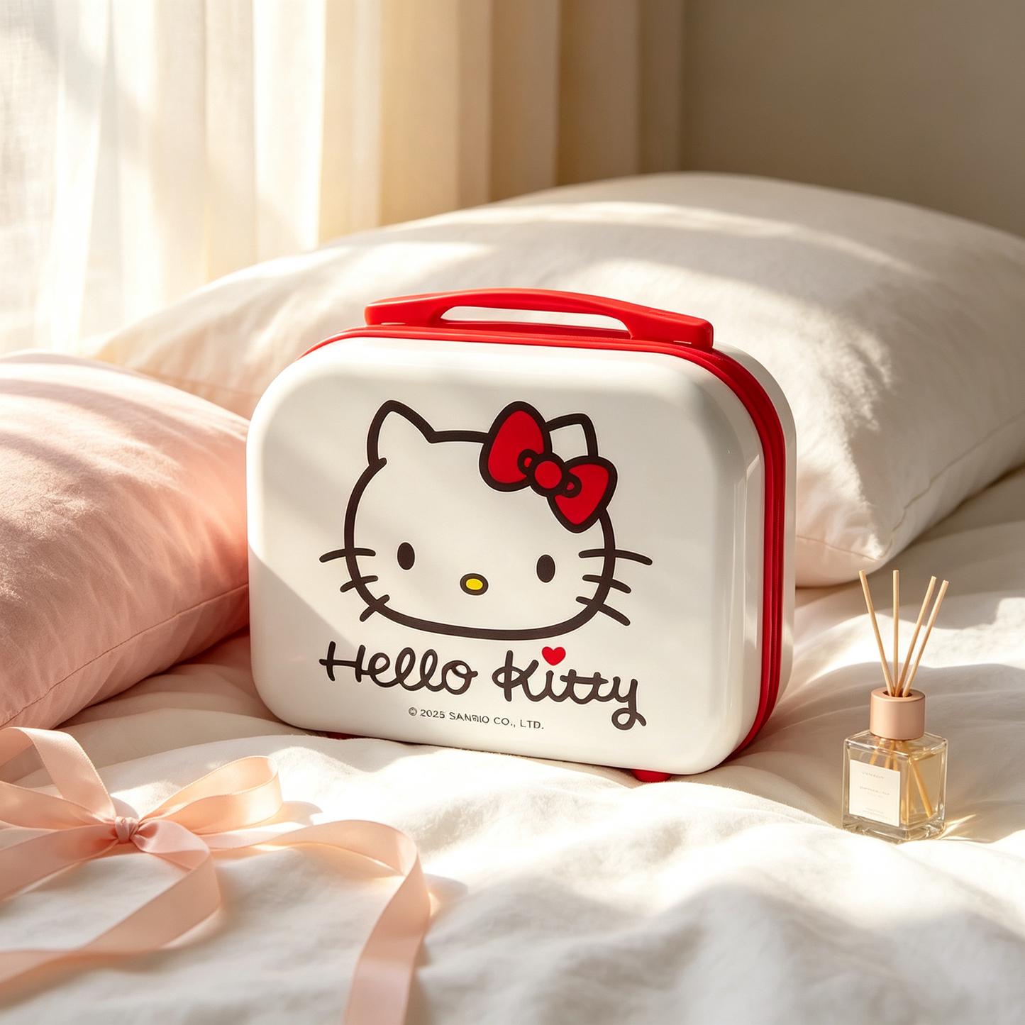 White [Avatar] Hello Kitty Handheld Storage Box, 14-inch