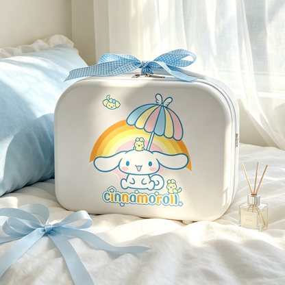 White Rainbow Puppy Mini Suitcase - 14 Inch