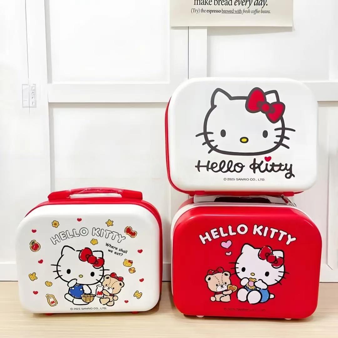 White [Basket] Hello Kitty Bear Storage Box, 14-inch