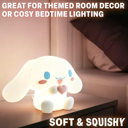 Cute Dog Silicone Night Light, Rechargeable Remote Kids Bedside Lamp